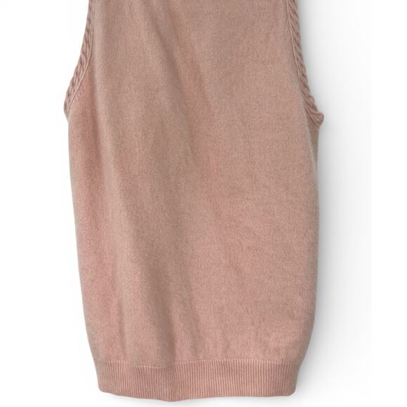 Cynthia Steffe S 100% Cashmere Tank Top Knit Sleevless Braided Strap Baby Pink - Picture 4 of 4